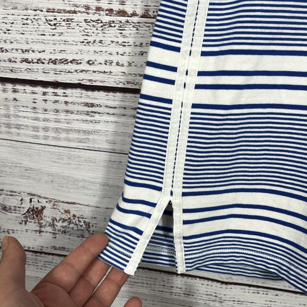 Vineyard Vines Dress Yacht Stripe White Blue Lace Up Cotton Preppy Nautical XXS - Picture 4 of 11